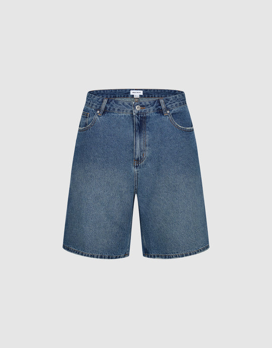 Oversized Denim Shorts