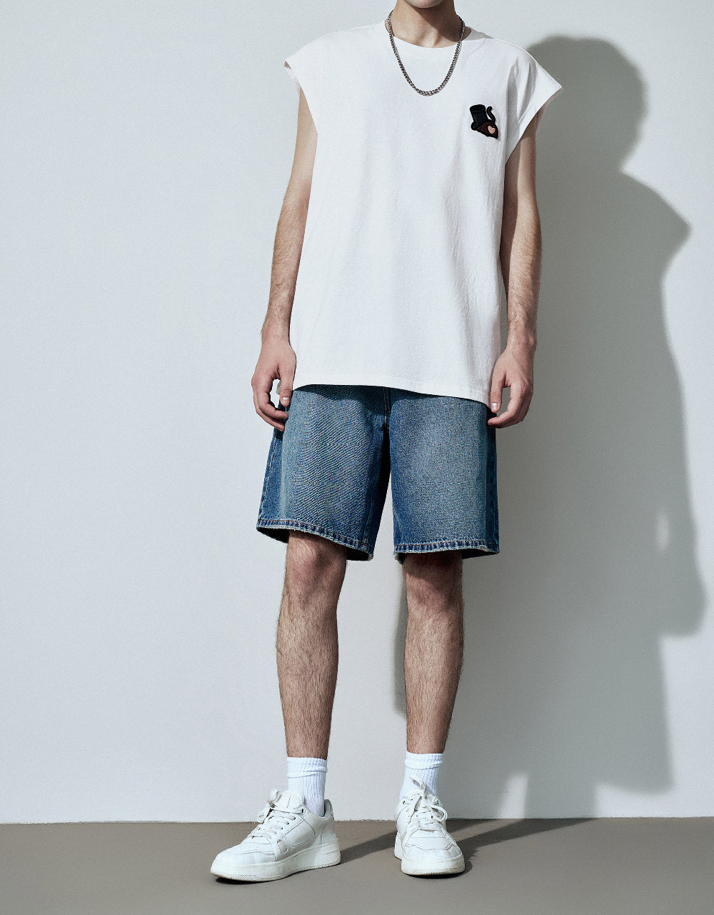 Oversized Denim Shorts