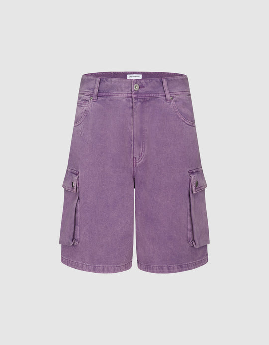 Multi-Pocket Denim Shorts