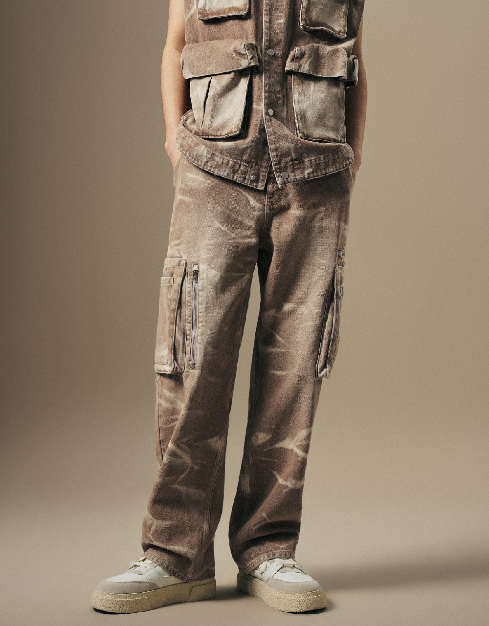 Multi-Pocket Straight Jeans