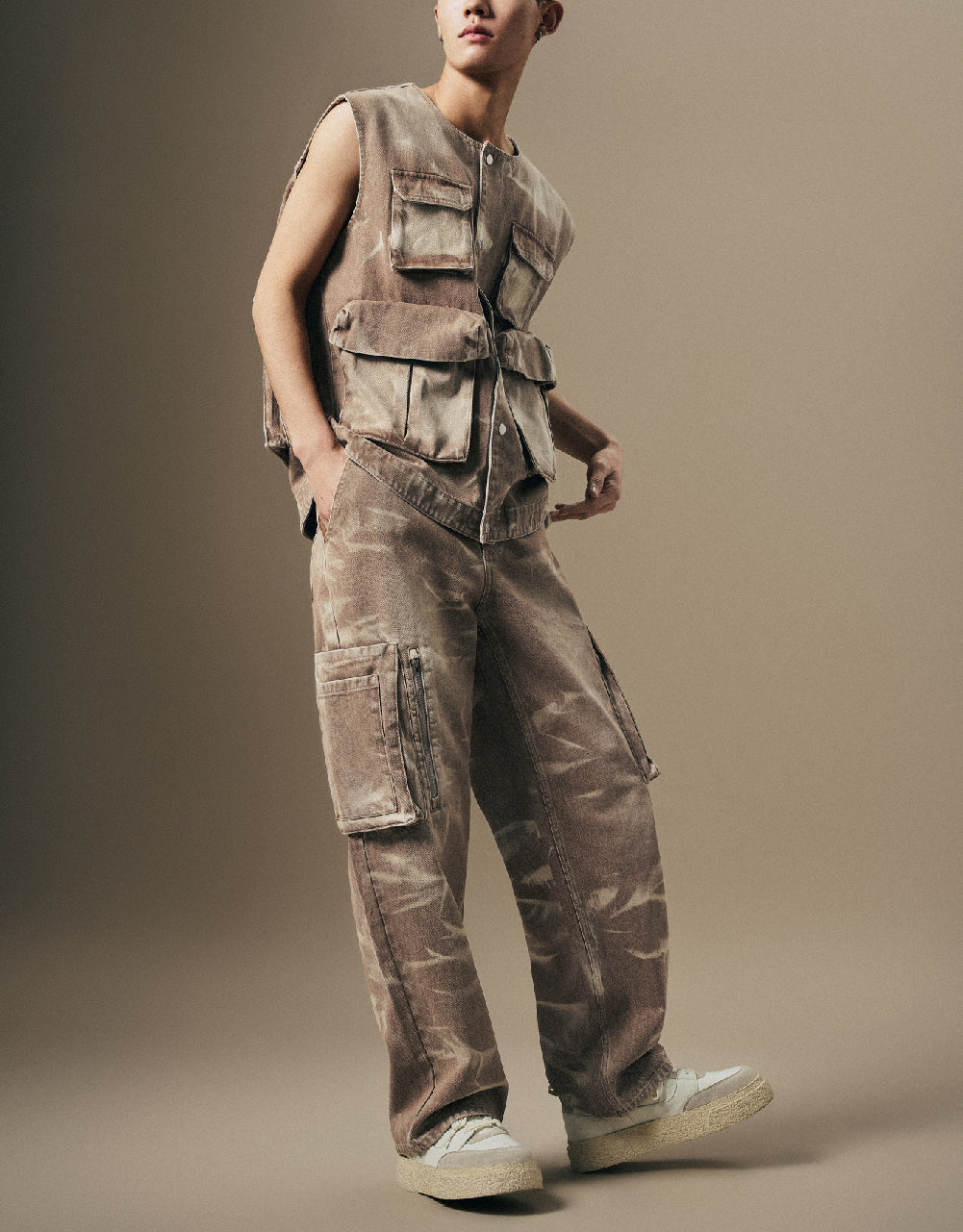 Multi-Pocket Straight Jeans