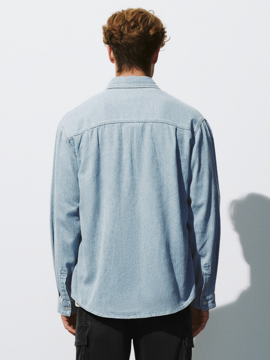 Press Button Loose Denim Shirt