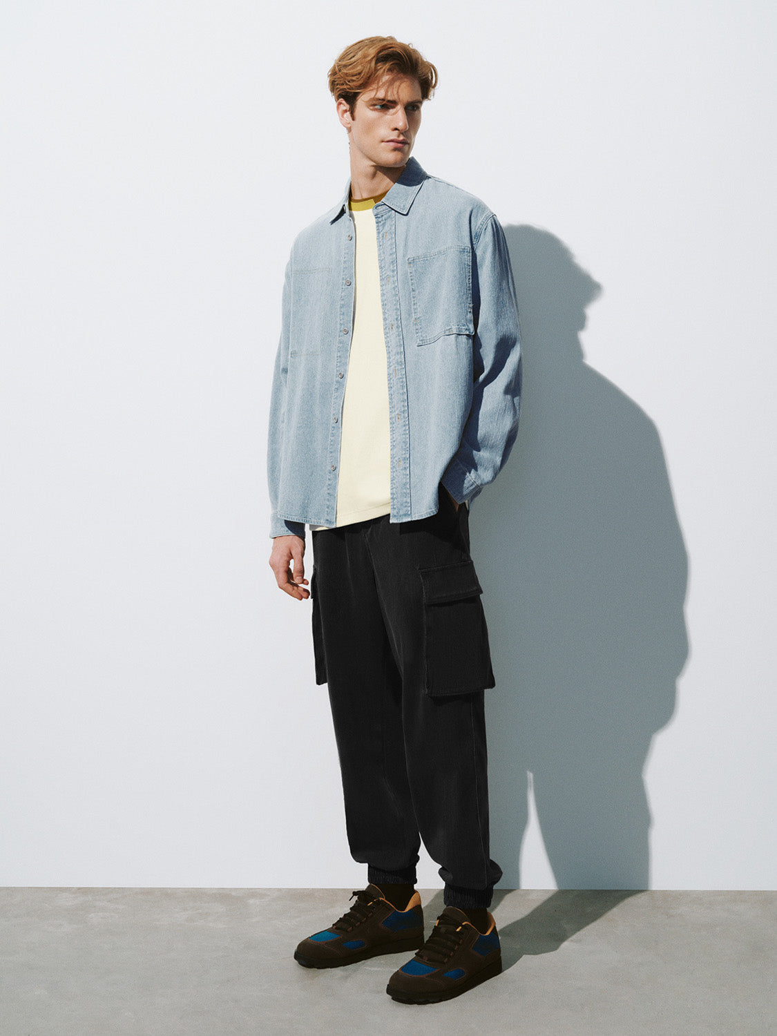 Press Button Loose Denim Shirt