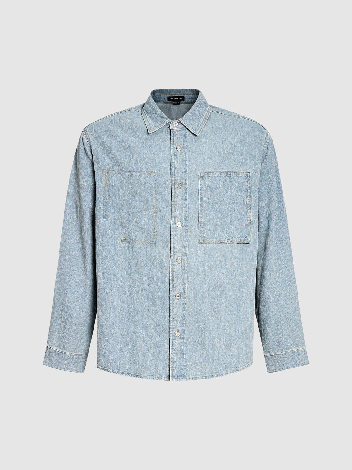 Press Button Loose Denim Shirt