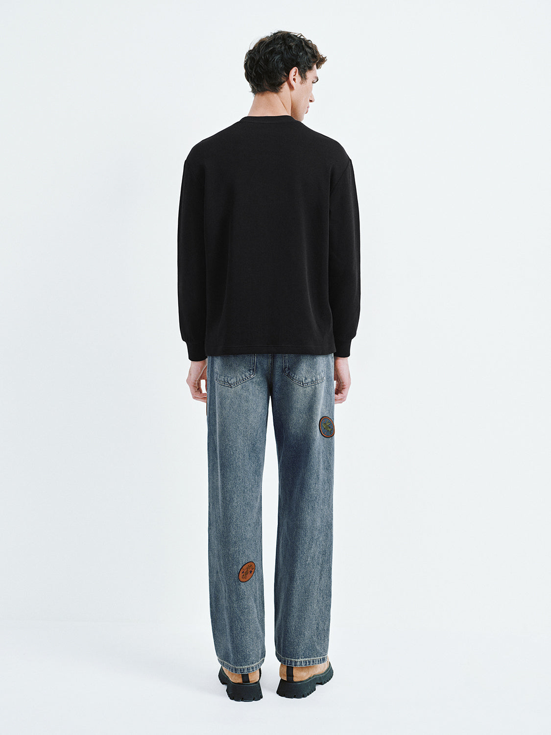 Embroidered Wide Leg Jeans