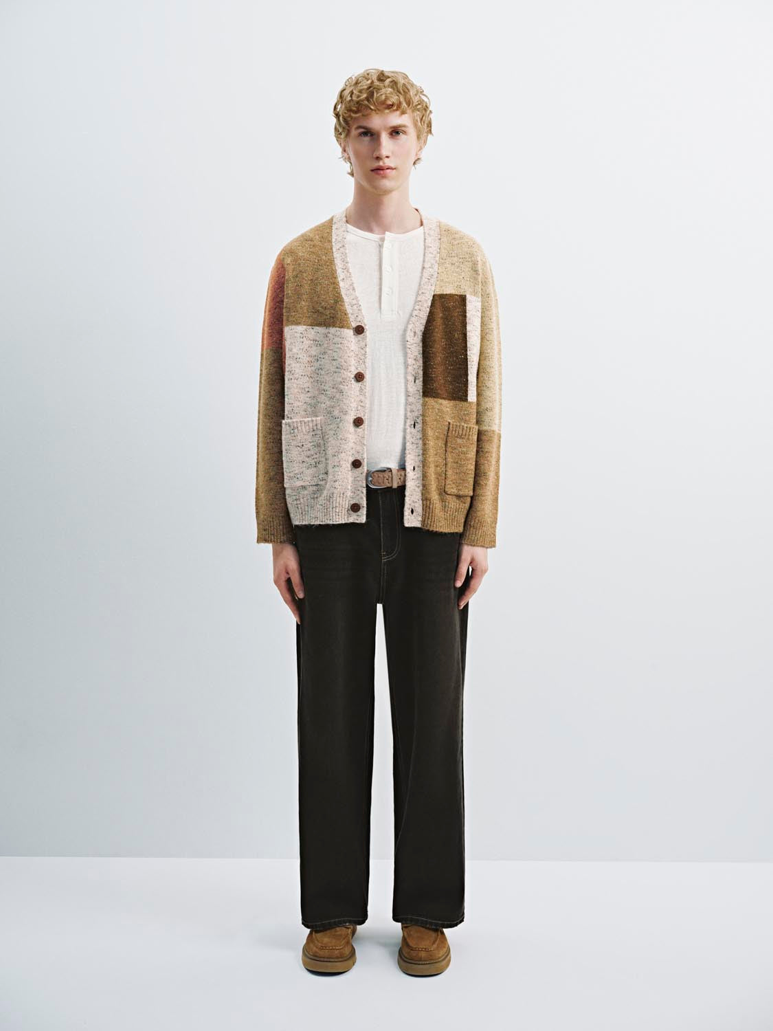 Colorblock Spliced Knitted Cardigans
