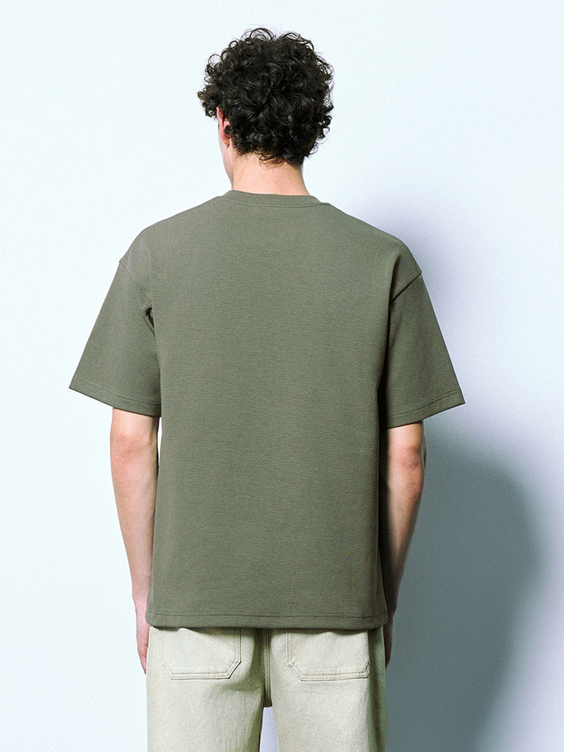 Textured Crew Neck Loose T-Shirt