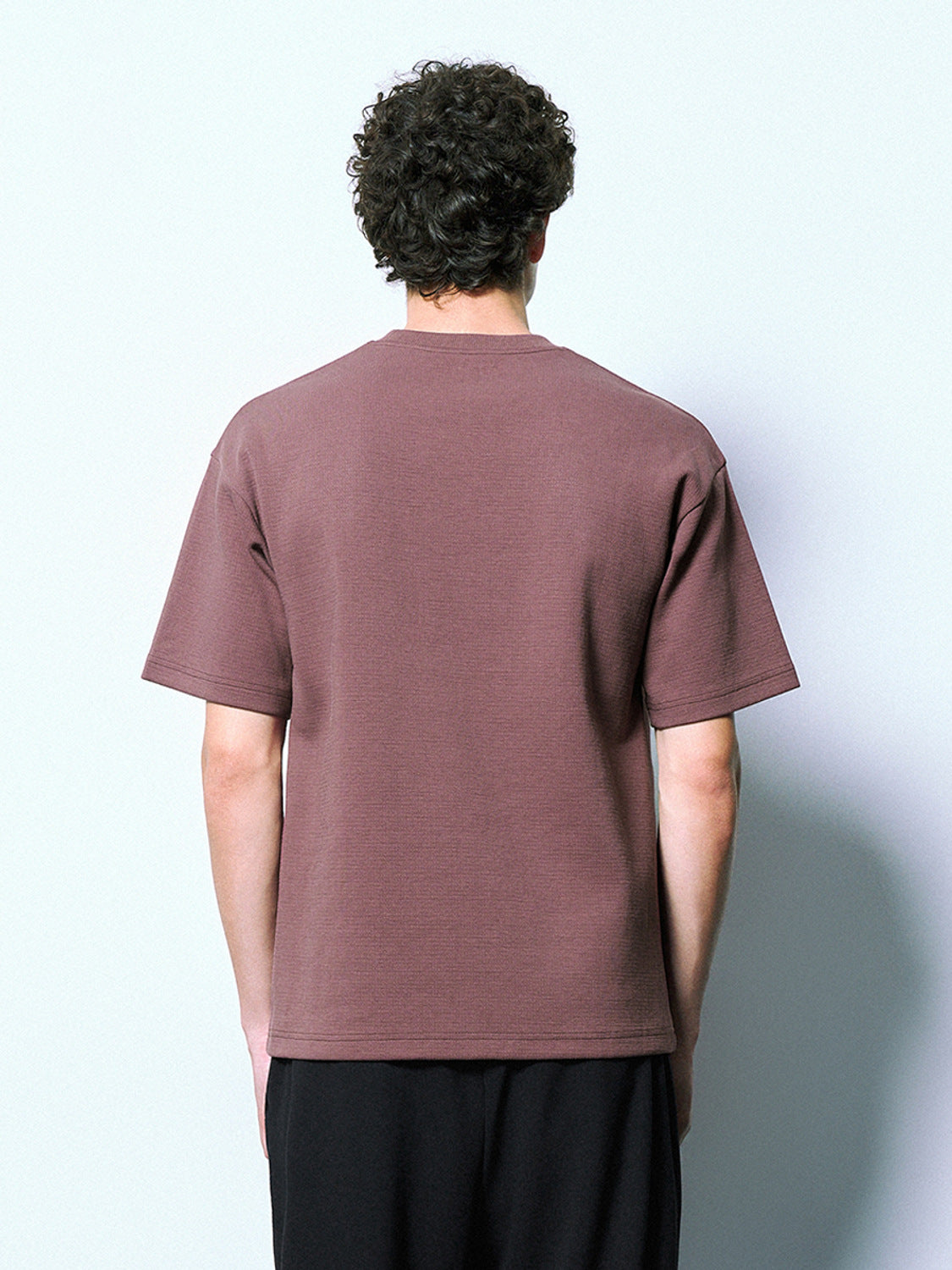 Textured Crew Neck Loose T-Shirt