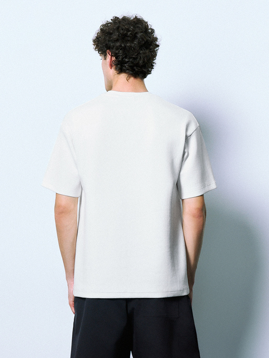 Textured Crew Neck Loose T-Shirt