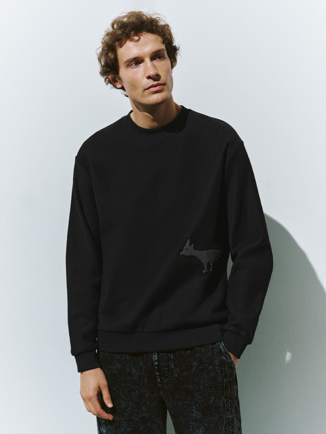 Printed Crew Neck Loose Sweatshirt