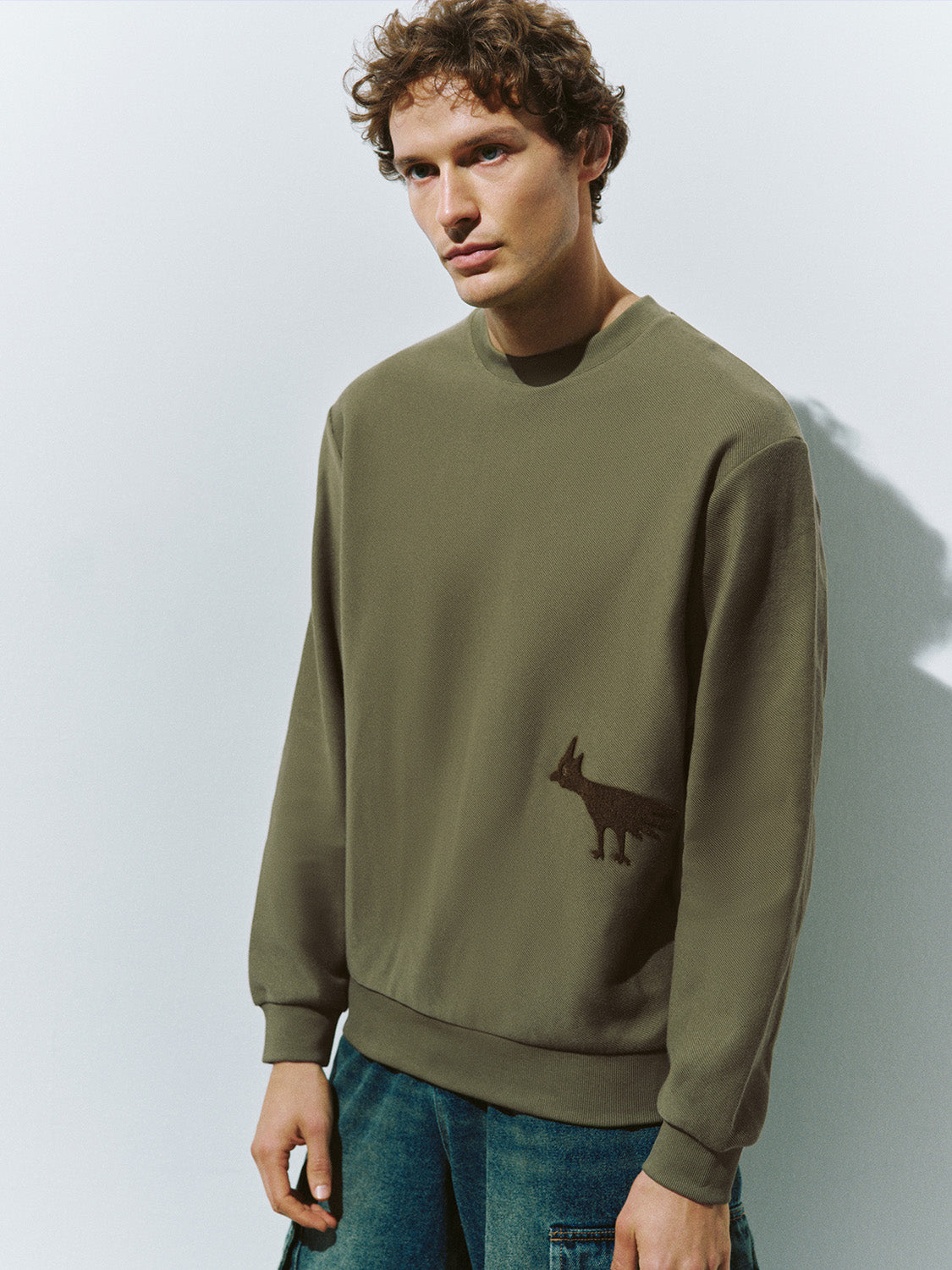 Printed Crew Neck Loose Sweatshirt