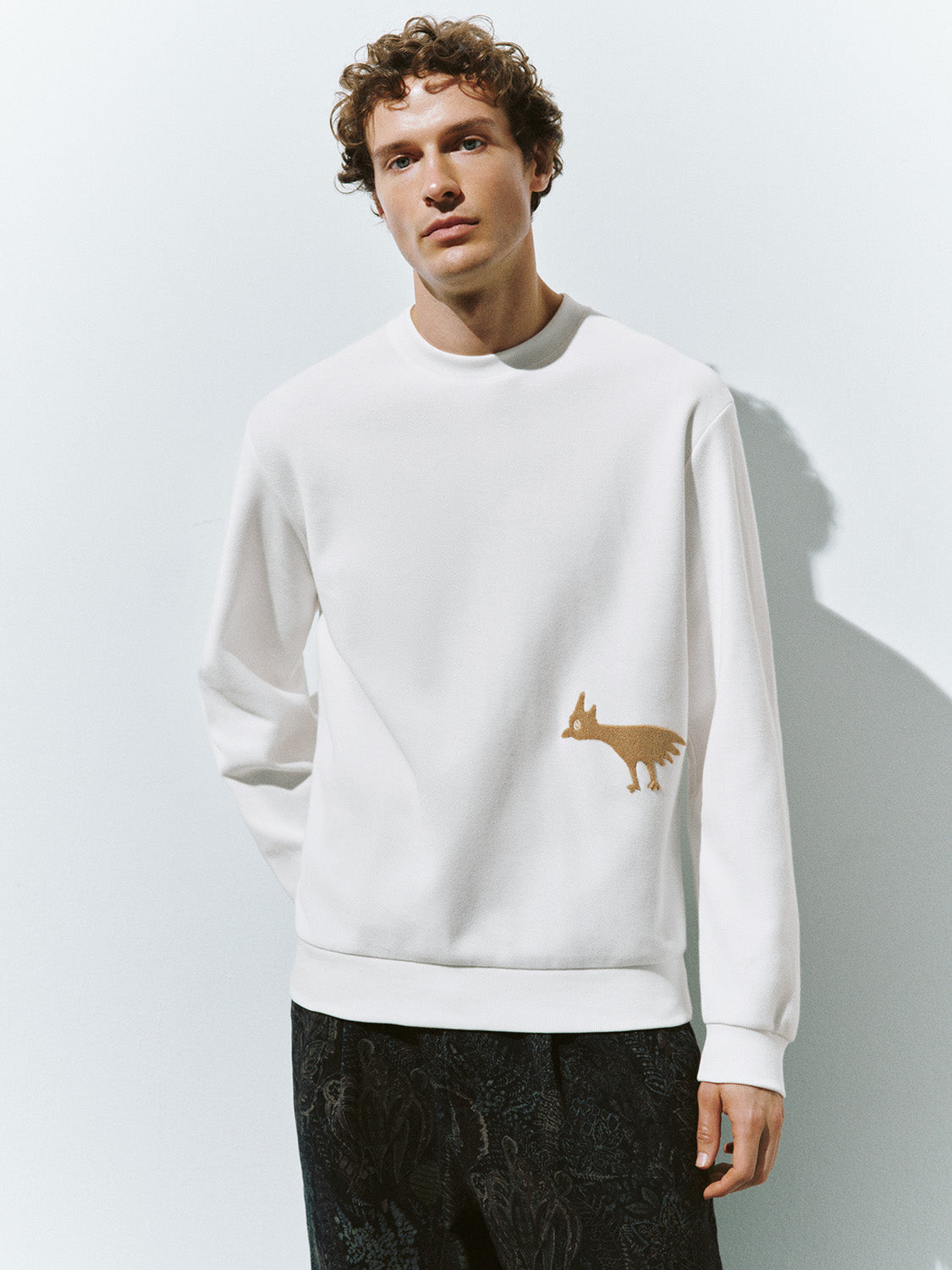 Printed Crew Neck Loose Sweatshirt