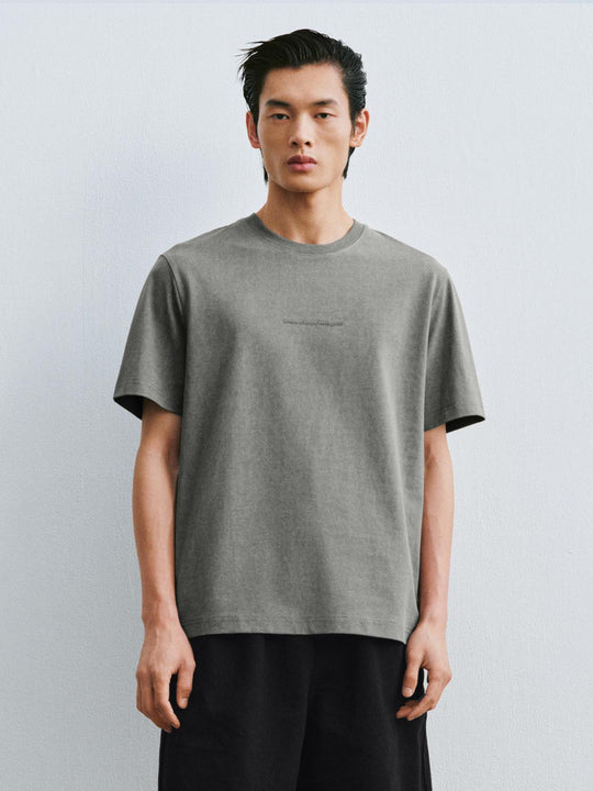 Cotton-Blend Medium Thickness Crew Neck T-Shirts