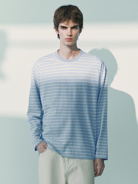 Regular Striped Long Sleeve Crew Neck T-Shirt