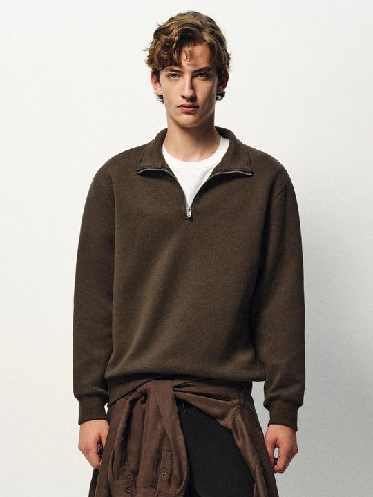 Half-Zip Collar Long Sleeve Sweatshirt
