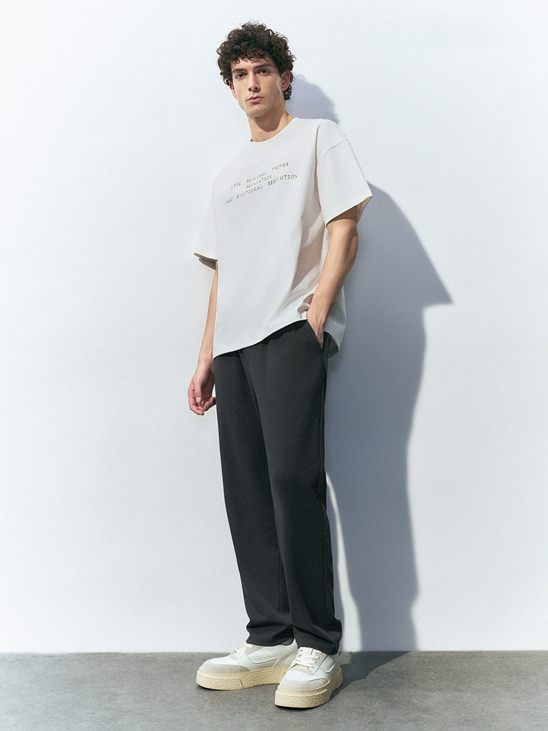 Drawstring Waist Straight Pants