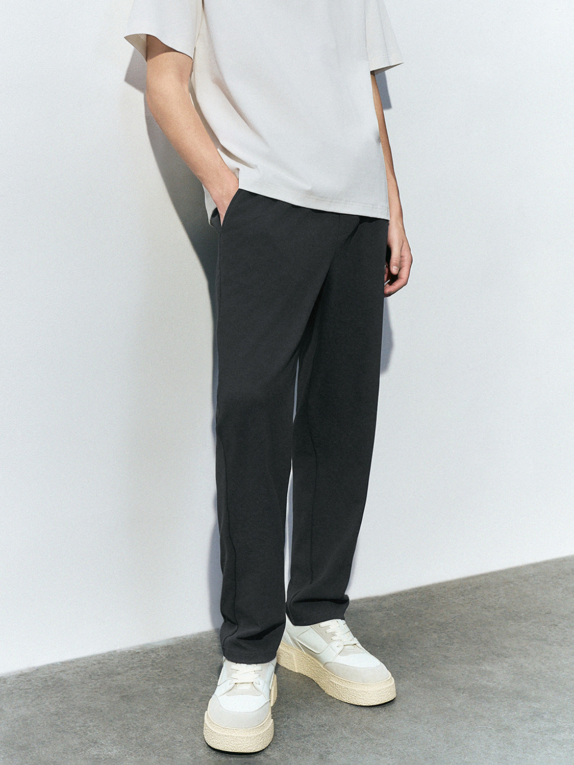 Drawstring Waist Straight Pants