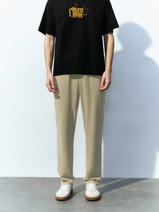 Drawstring Waist Straight Pants