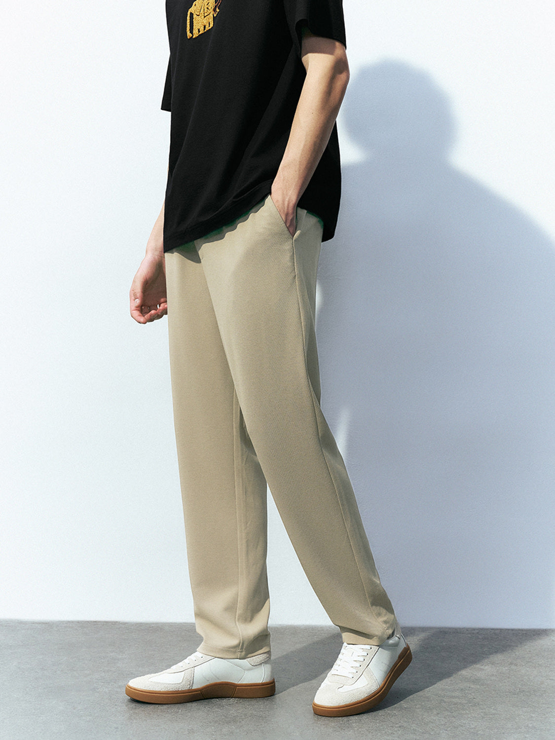 Drawstring Waist Straight Pants