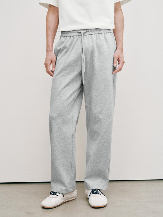 Straight-leg Relaxed Fit Drawstring Cotton Pants