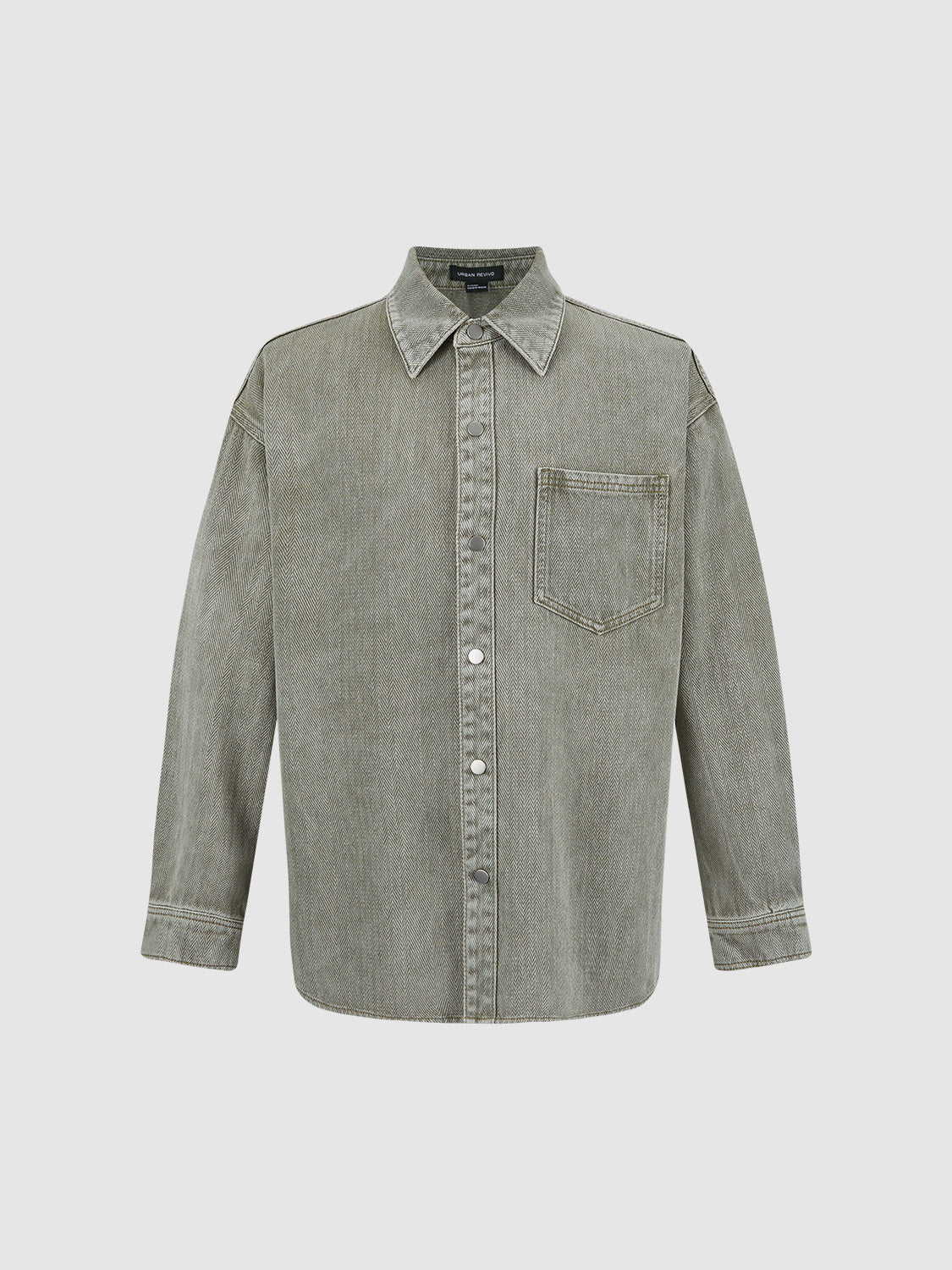 Press Button Loose Denim Shirt