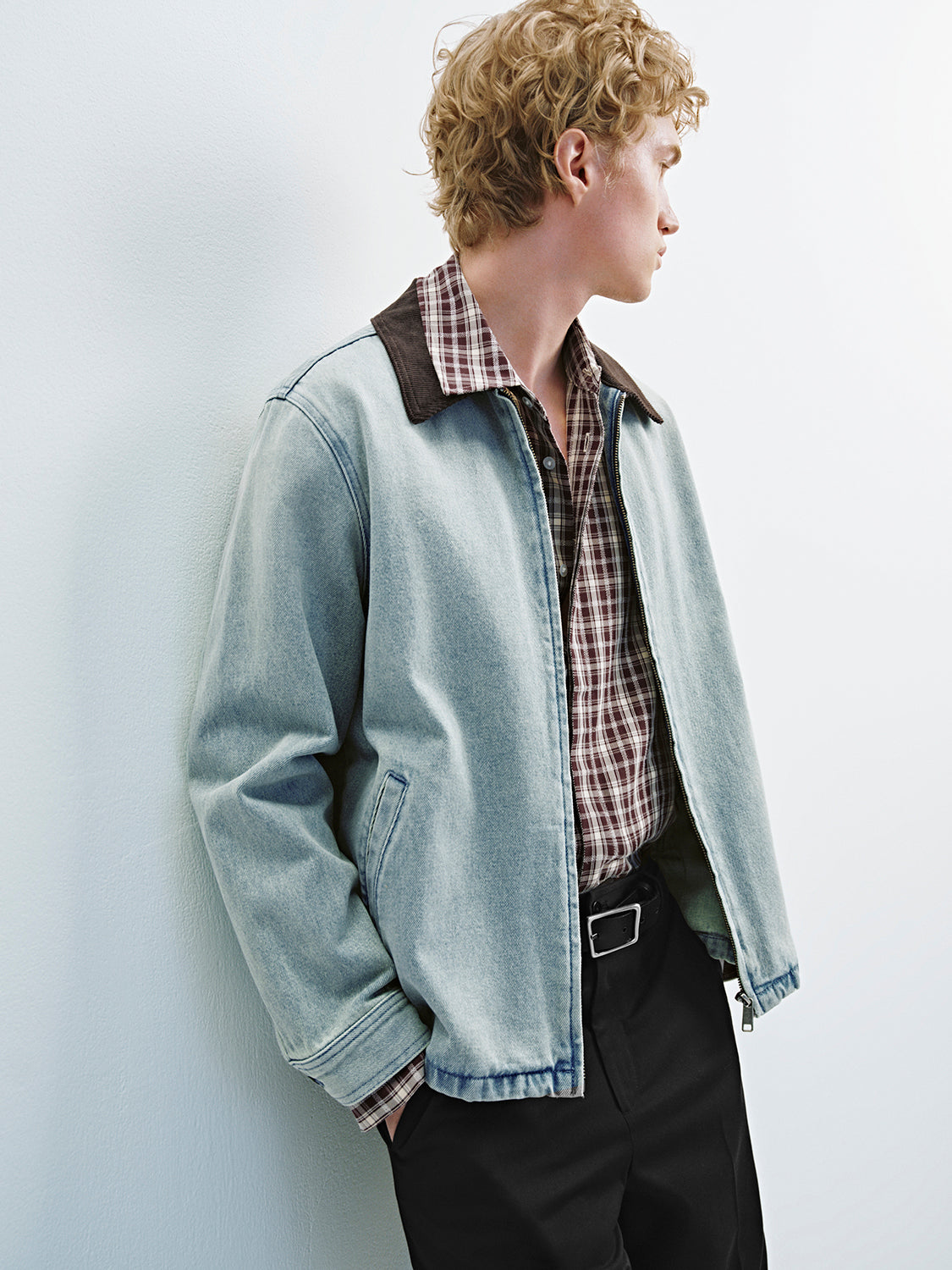 Lapel Zip Denim Jackets