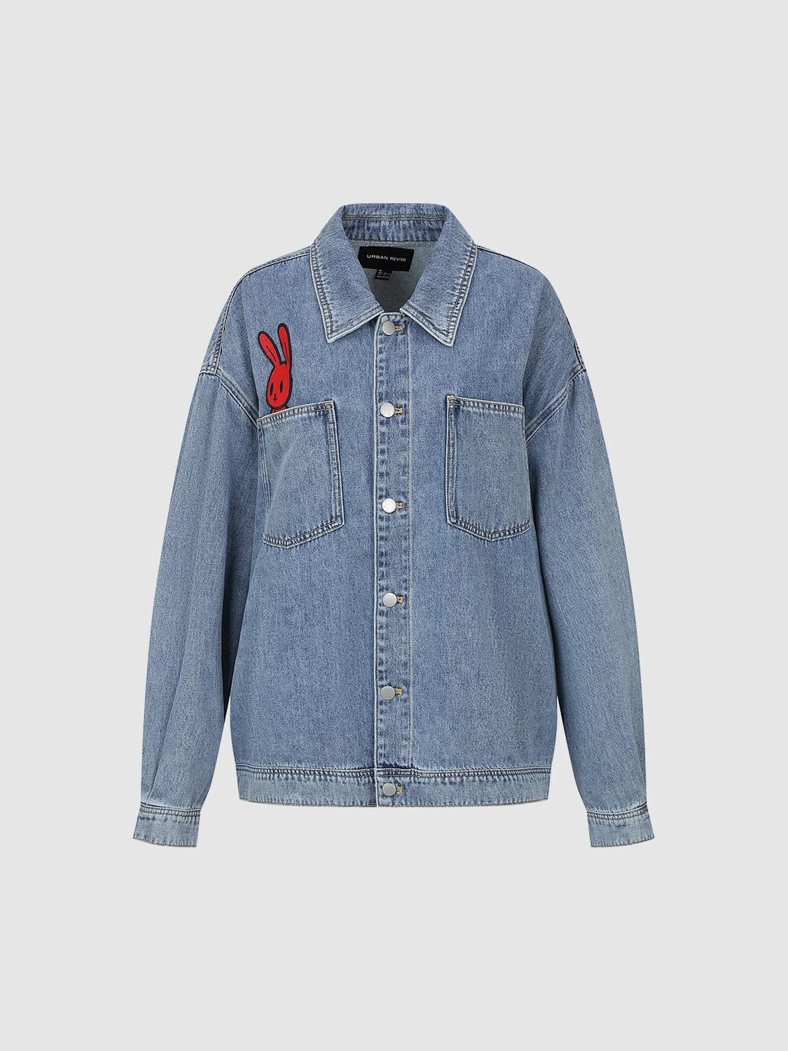 Patch Pockets Printed Denim Jackets