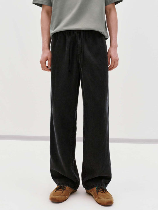 Wide-leg Drawstring Lyocell Blend Pants