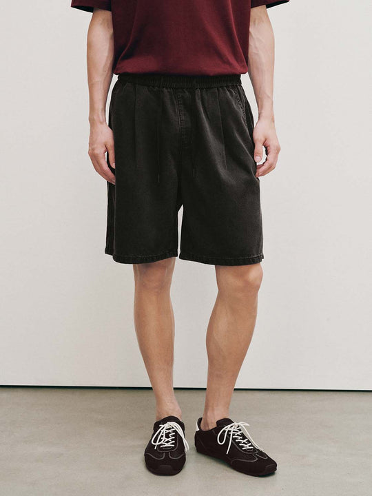 Elastic Waist Lyocell Blend Shorts