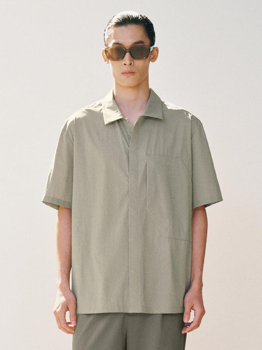 Oversized Shirt Collar Thin Stretch Shirt