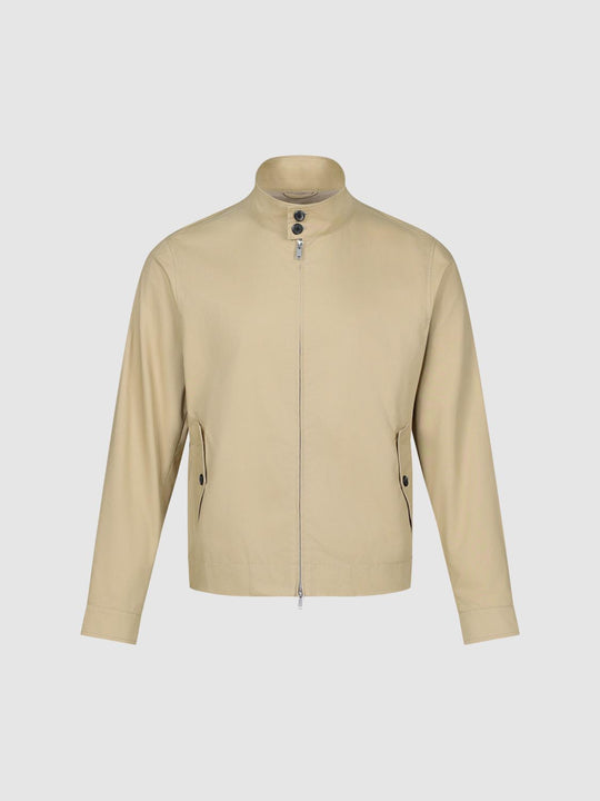 Zip Front Long Sleeve Cotton Blend Jacket