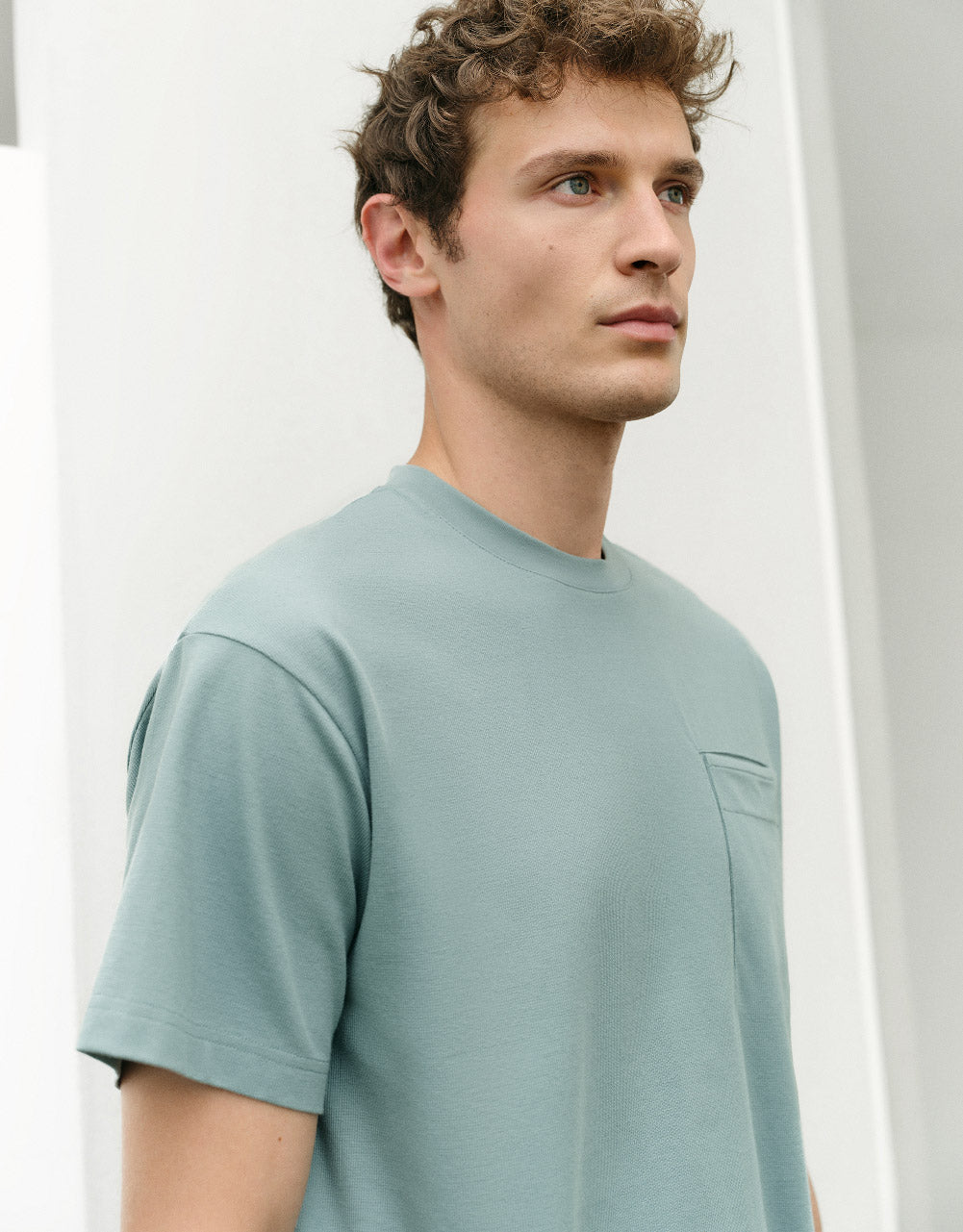 Pocket Detail Knitted Crew Neck T-Shirt