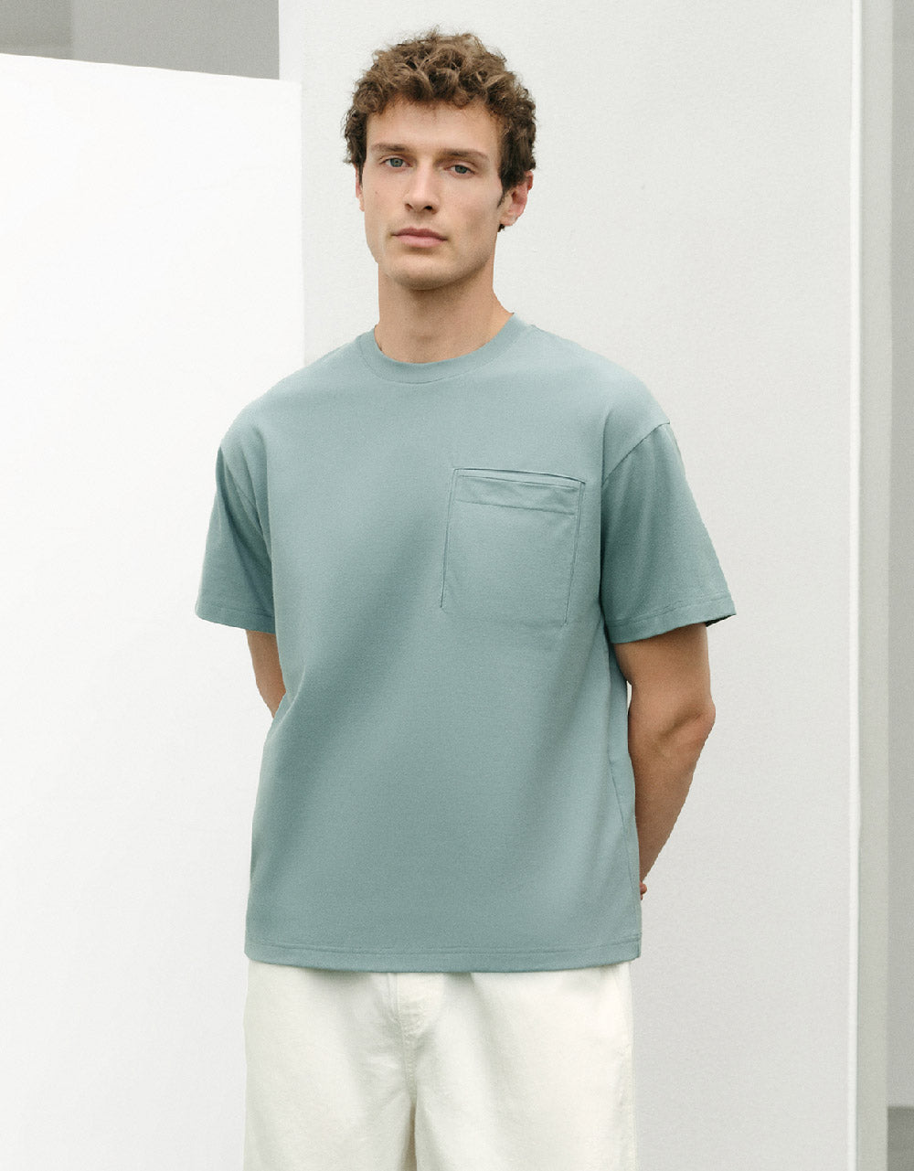 Pocket Detail Knitted Crew Neck T-Shirt