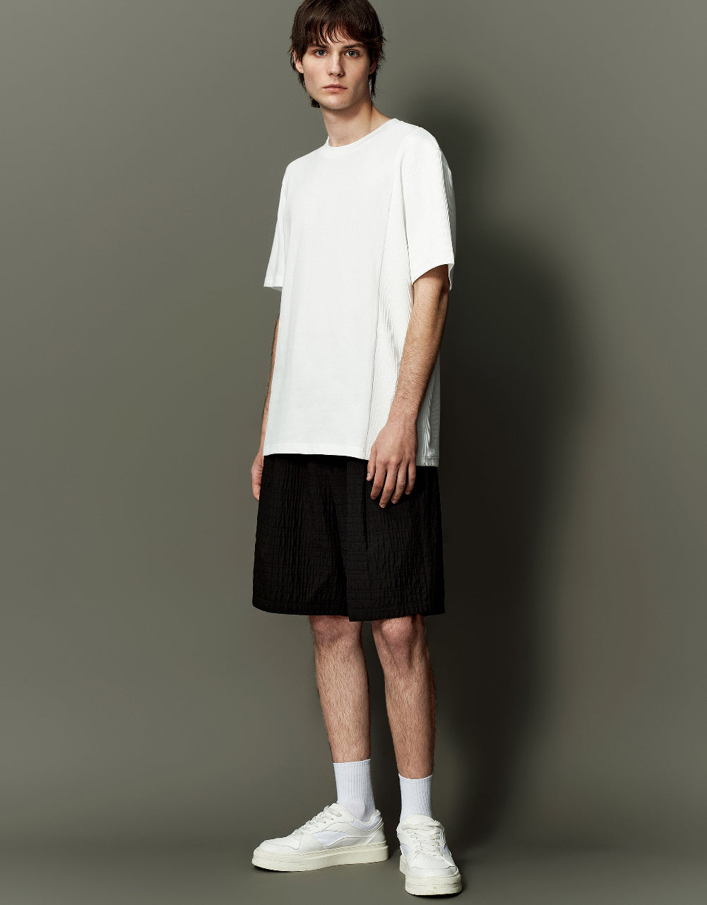 Textured Crew Neck T-Shirt