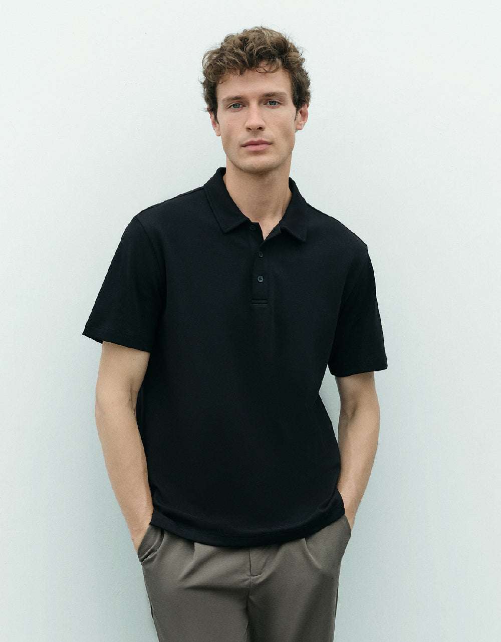 Button Half Placket Polo Shirt
