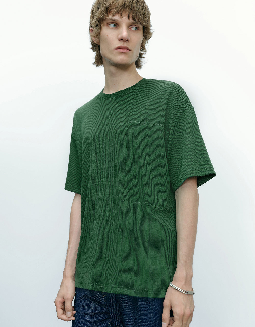 Drop Shoulder Sleeve Crew Neck T-Shirt