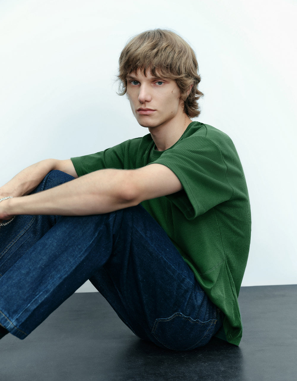 Drop Shoulder Sleeve Crew Neck T-Shirt