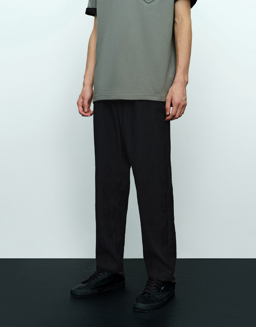Textured Straight Pants