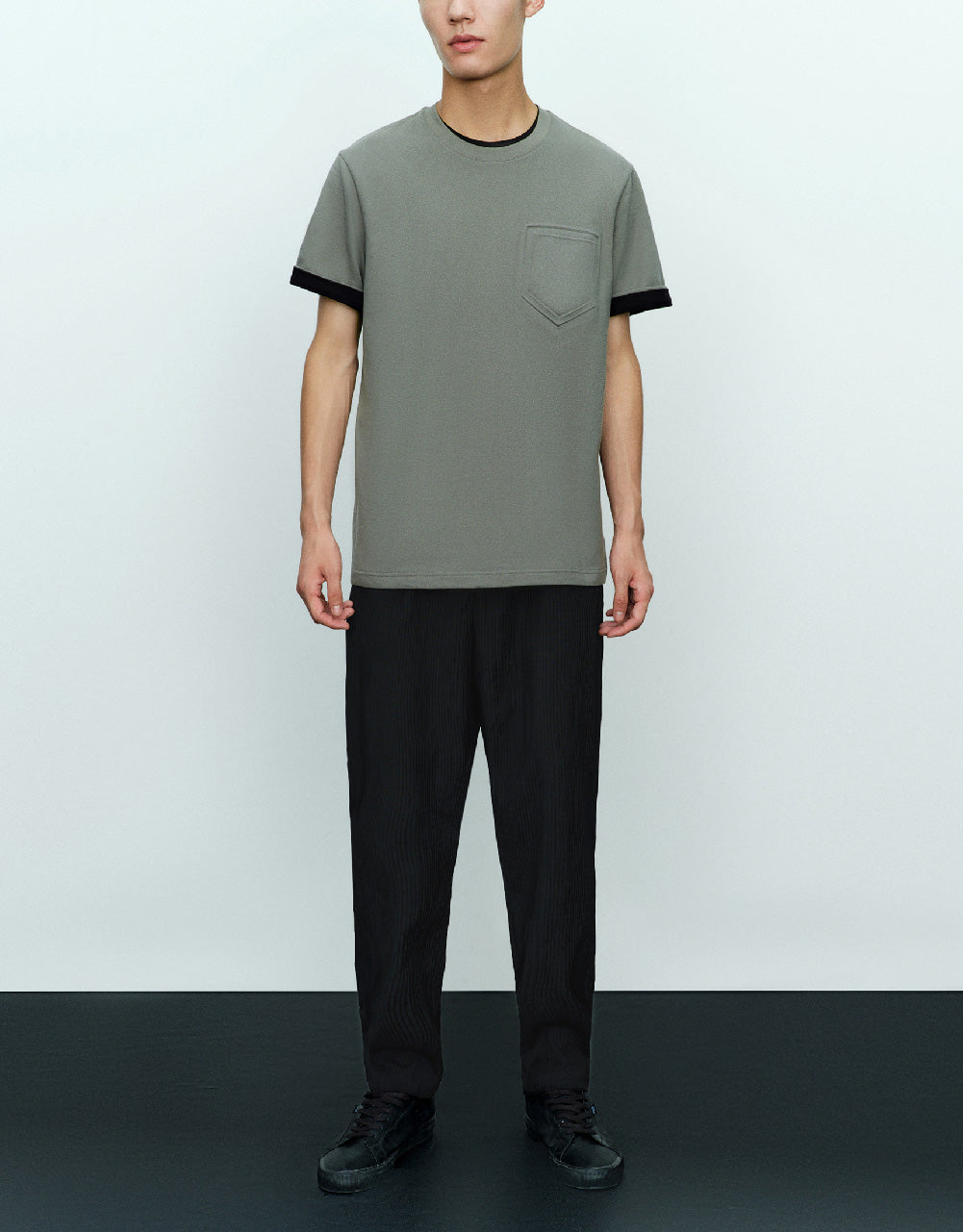 Textured Straight Pants