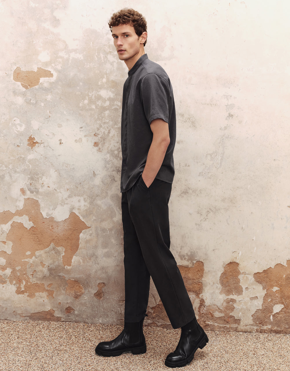Mid-Waist Oversized Straight Pants