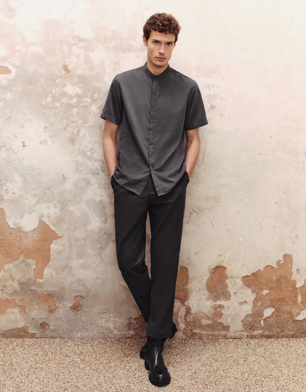 Mid-Waist Oversized Straight Pants