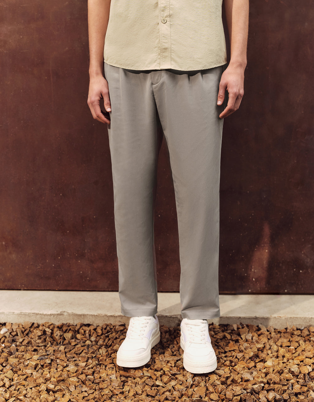 Mid-Waist Oversized Straight Pants
