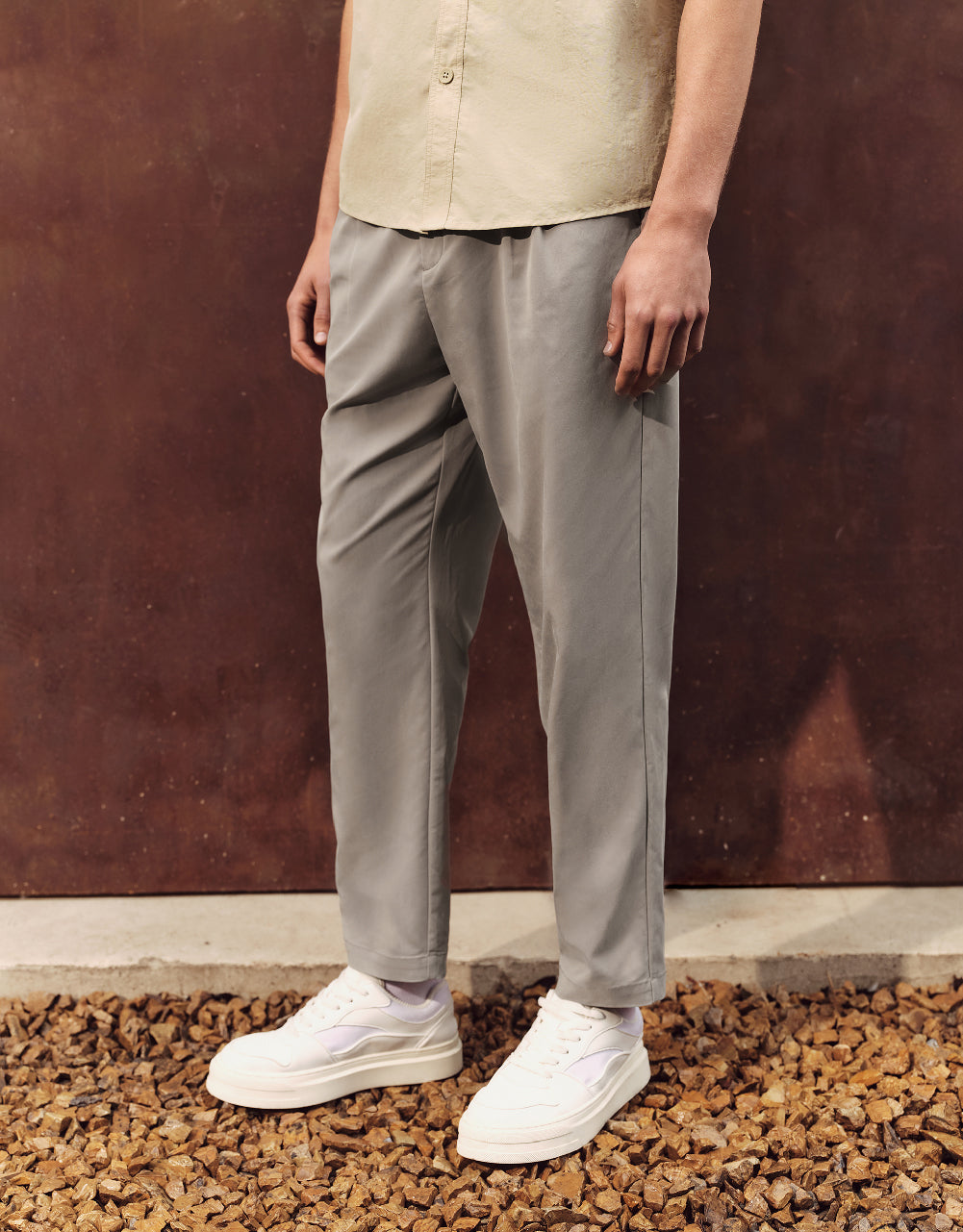 Mid-Waist Oversized Straight Pants