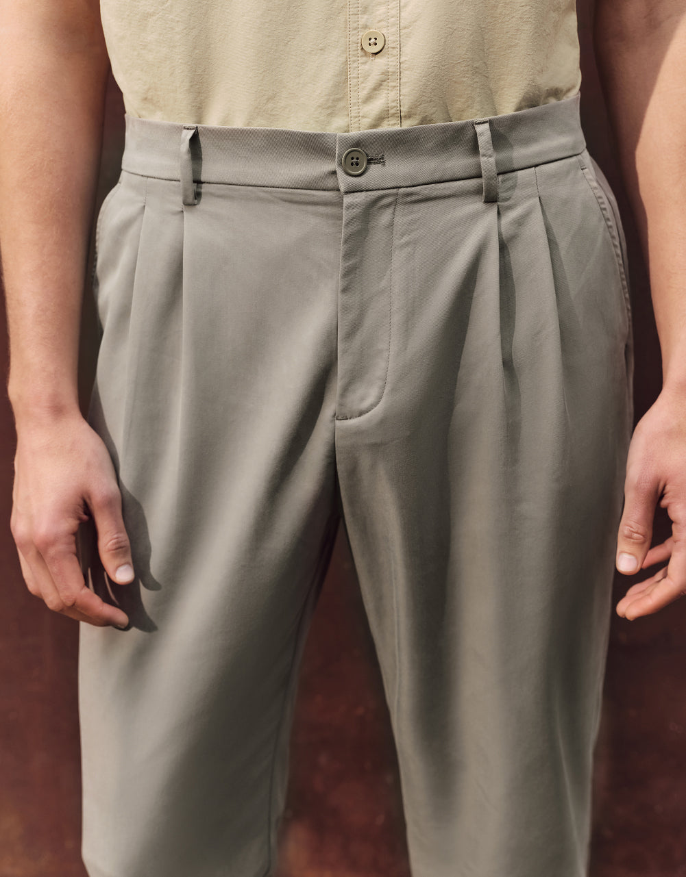 Mid-Waist Oversized Straight Pants