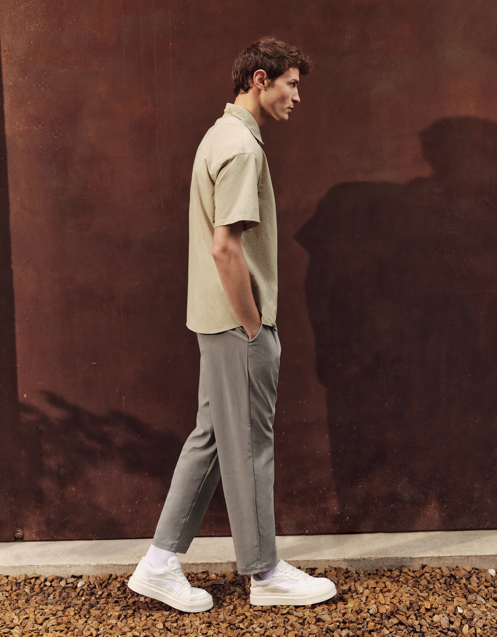 Mid-Waist Oversized Straight Pants
