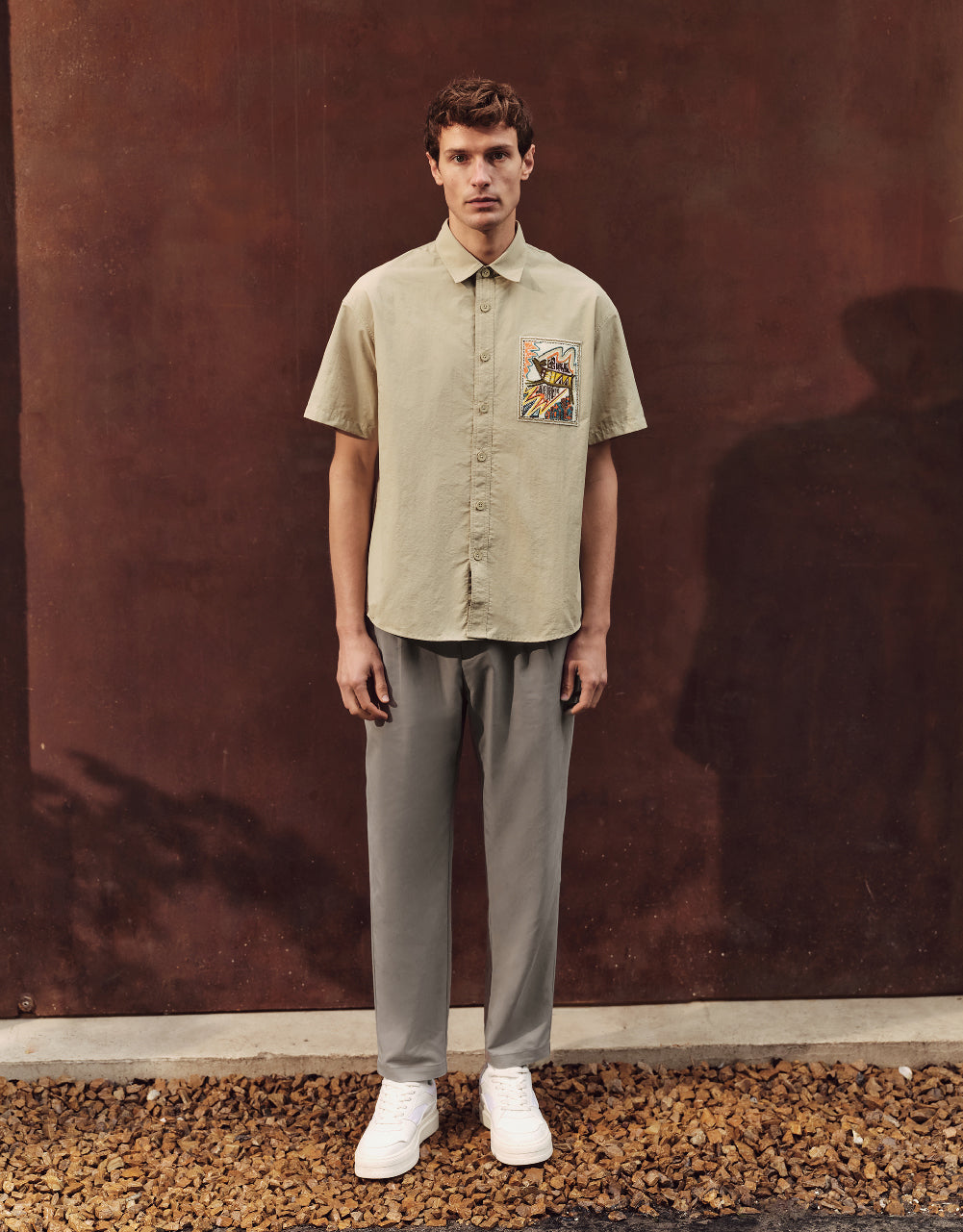 Mid-Waist Oversized Straight Pants