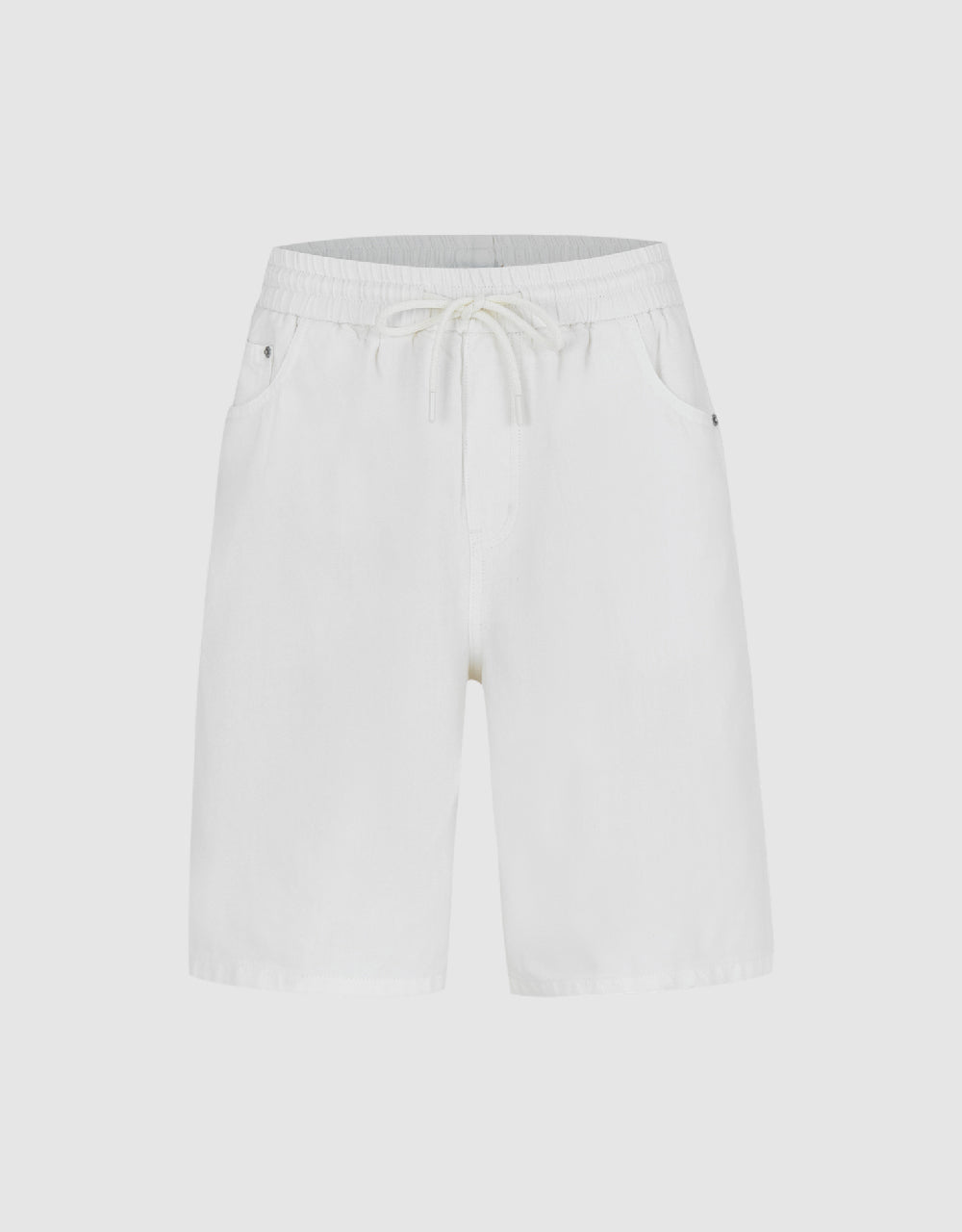 Drawstring Waist Denim Shorts