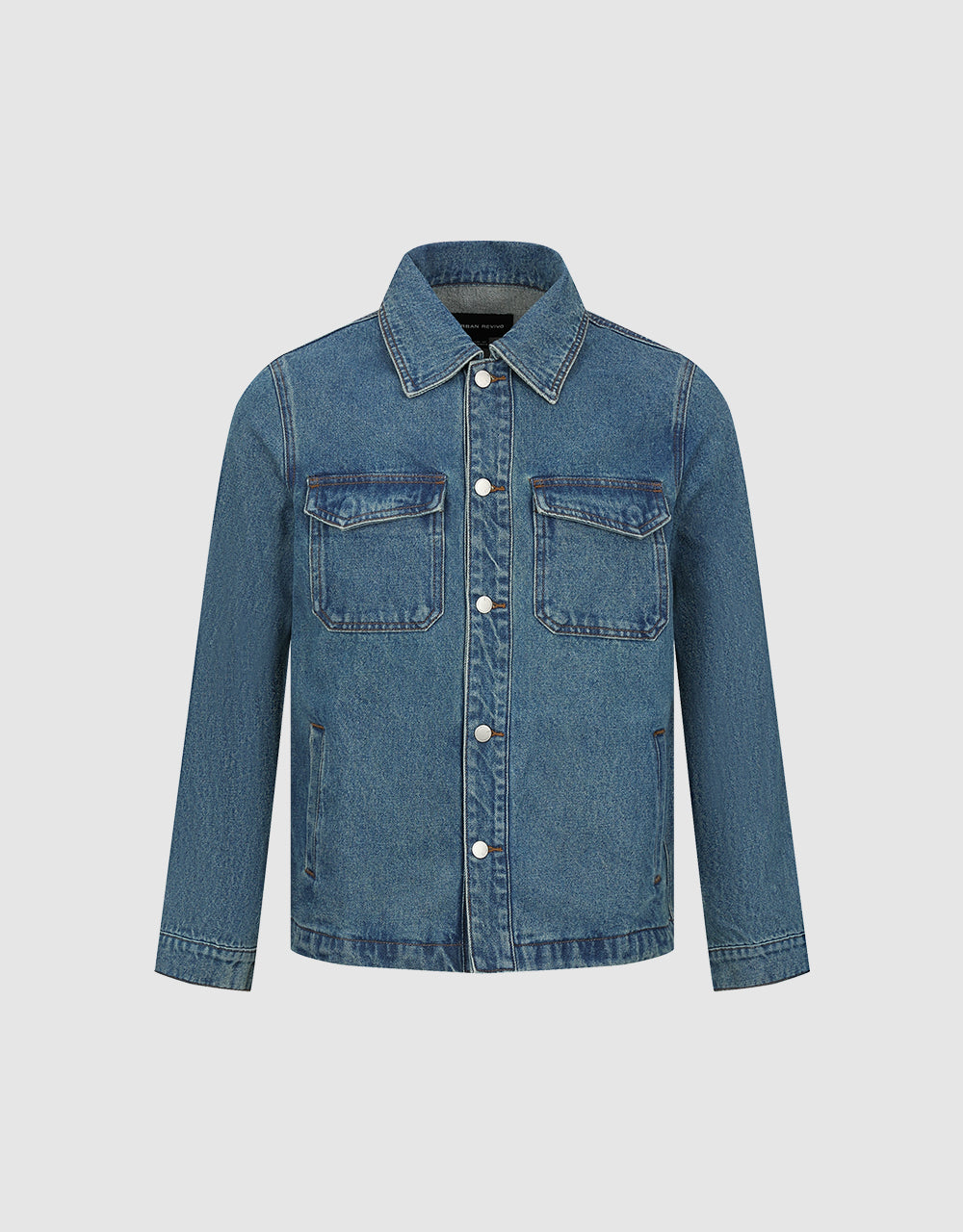 Button Up Straight Denim Jacket