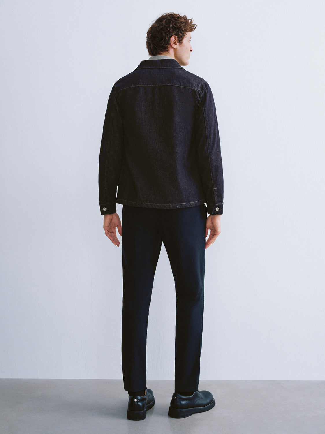 Button Up Straight Denim Jacket