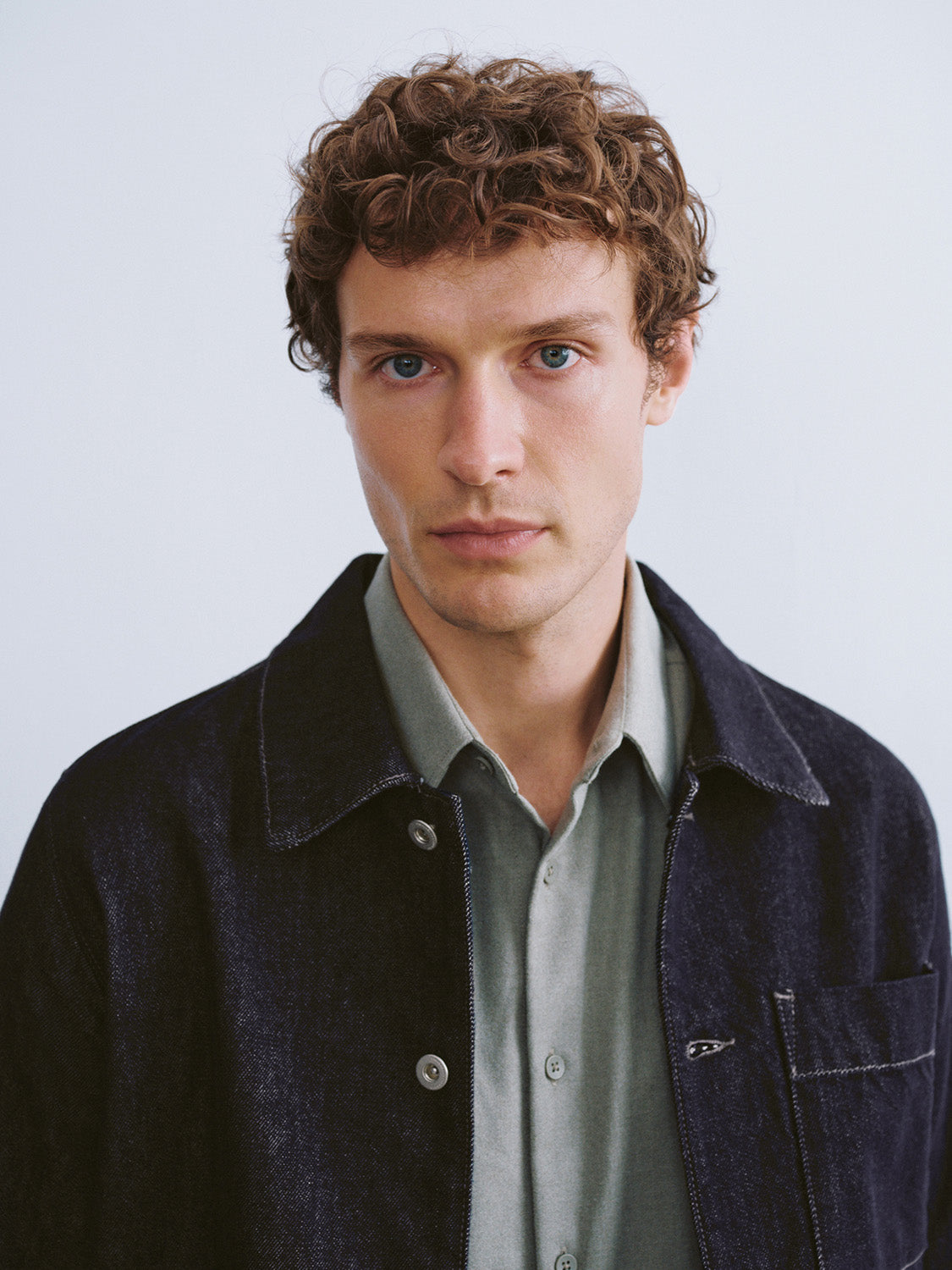 Button Up Straight Denim Jacket